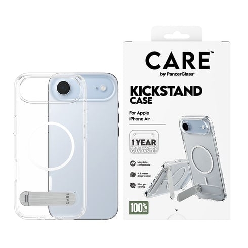 PanzerGlass – CARE Feature Case Transparent med støttefot og MagSafe – iPhone Air