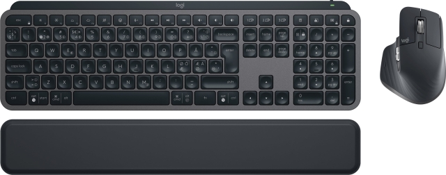 Logitech MX Keys S Combo – tastatur og mus med håndleddstøtte, grafittgrå. Se