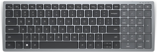 Dell Compact Multi-Device Wireless Keyboard KB740 – trådløst tastatur, grått