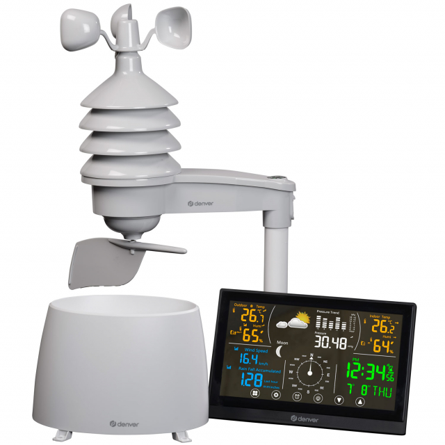 Denver Väderstation Vind och regn-sensor Färgskärm WS-650
