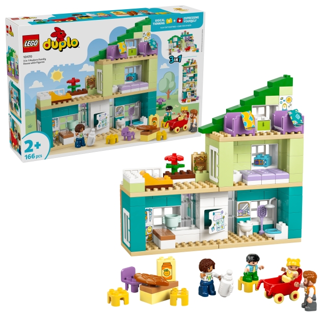LEGO DUPLO Town – 3-i-1 moderne familiehus med figurer (10470)