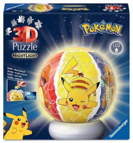 Ravensburger Puzzle-Ball nattlampe Pokémon 72 deler (12008053)