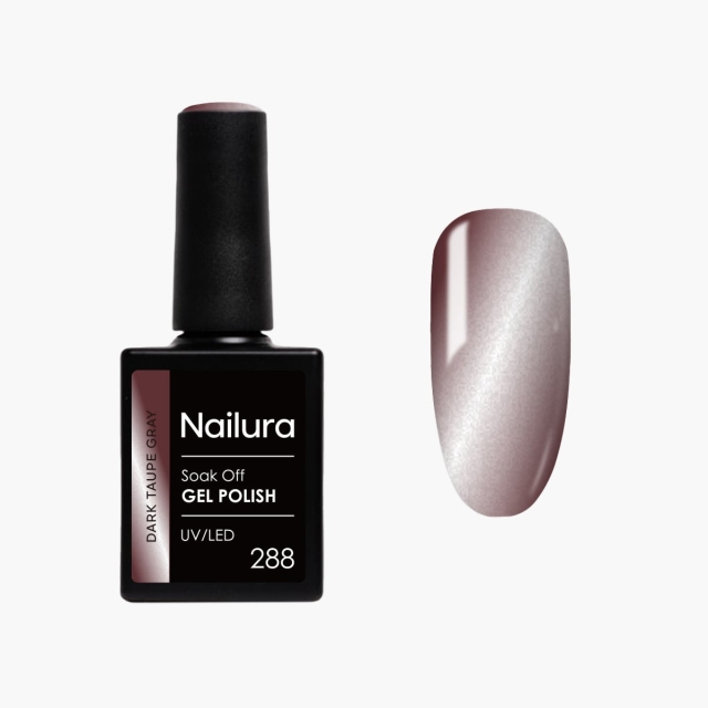 Nailura Gelpolish 288 – Mørk taupegrå – Metallisk glans