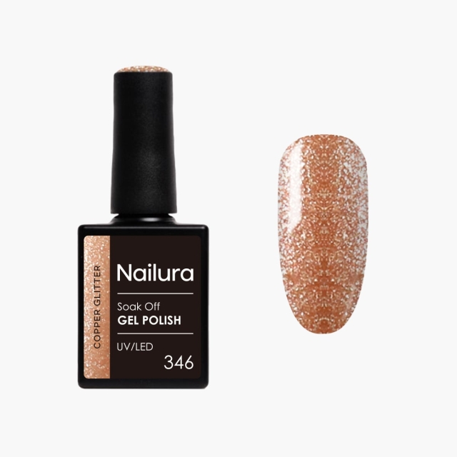 Nailura Gelpolish 346 – Copper Glitter – 10 ml