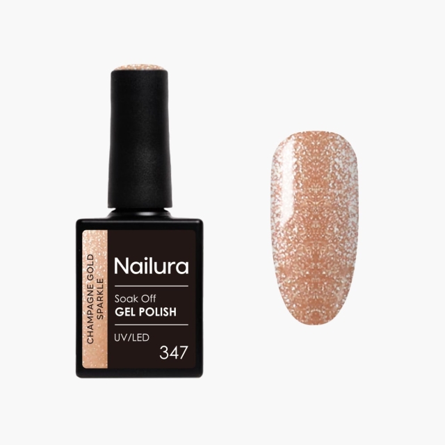 Nailura Gelpolish 347 – Champagne Gold Sparkle – 10 ml