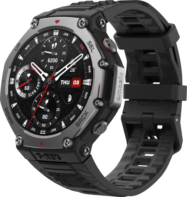 Amazfit T-Rex 3 smartklokke, 48,5 mm, svart