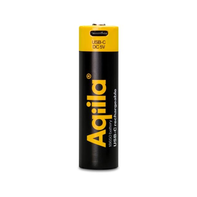Aqiila – USB-C-oppladbart batteri – størrelse 18650 – 2000 mAh – 1 stk.
