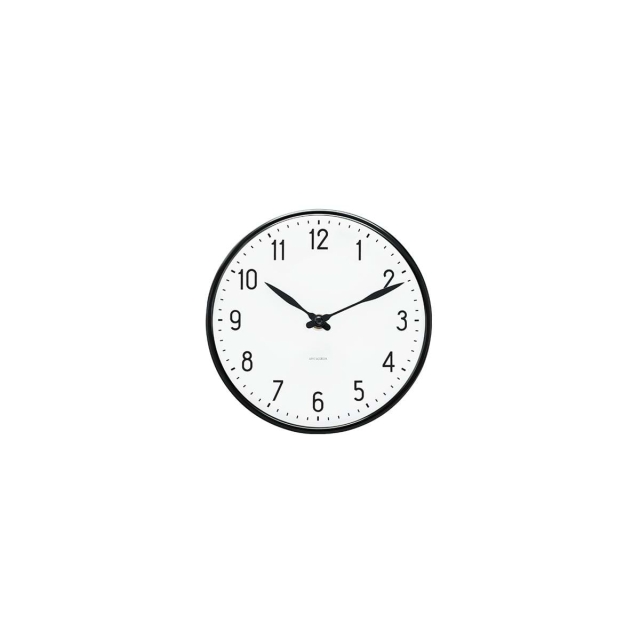 Arne Jacobsen Clocks Arne Jacobsen – Station veggklokke – Ø16 cm – Svart