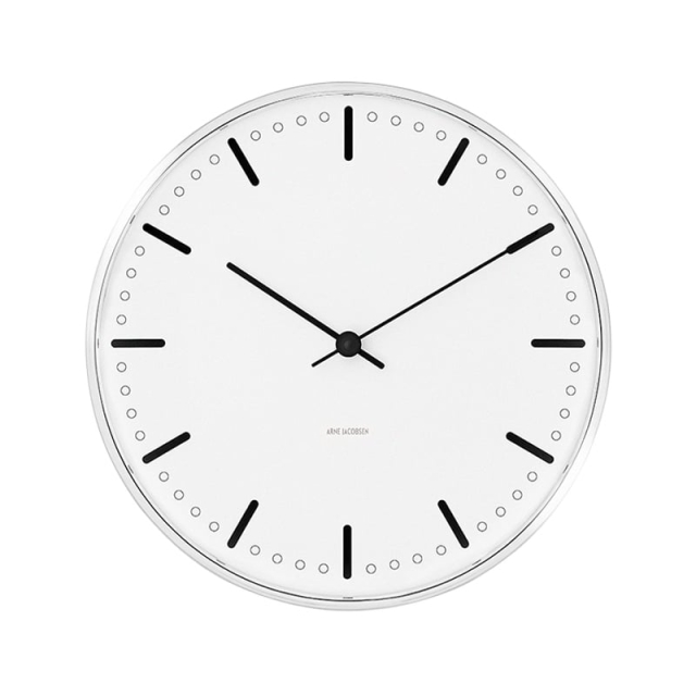 Arne Jacobsen Clocks Arne Jacobsen – City Hall veggklokke – Ø29 cm – Hvit