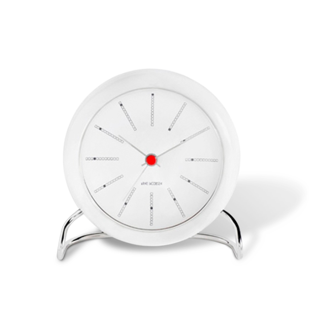 Arne Jacobsen Clocks Arne Jacobsen – Bankers bordklokke – Ø11 cm – Hvit