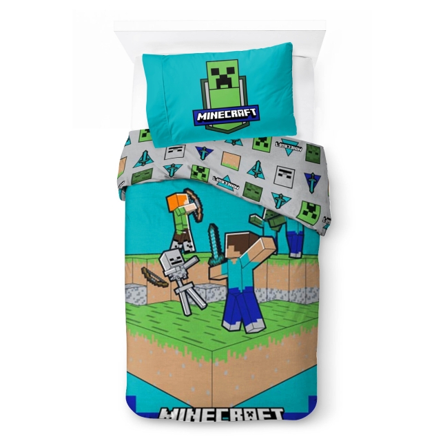 BrandMac Sengetøy – voksenstørrelse 140 x 200 cm – Minecraft: Kampen er i gang (1029658)