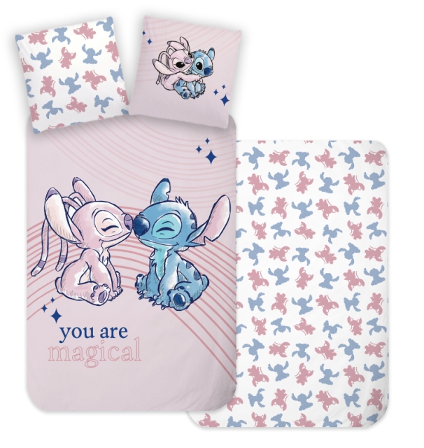 BrandMac Sengetøy – Juniorstørrelse 100 x 140 cm – Stitch & Angel (1029379)