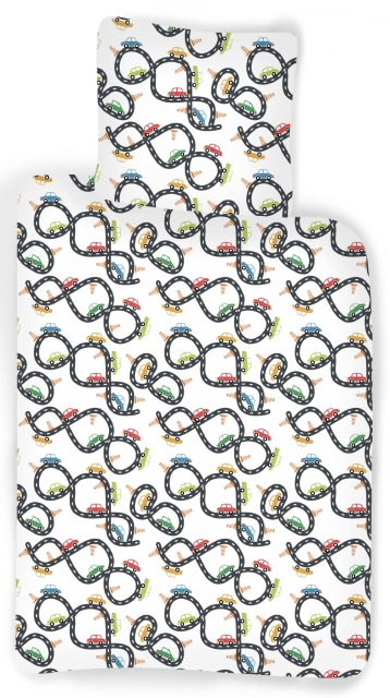 BrandMac Sengetøy – Juniorstørrelse 100 x 140 cm – Bilrace (1000431)