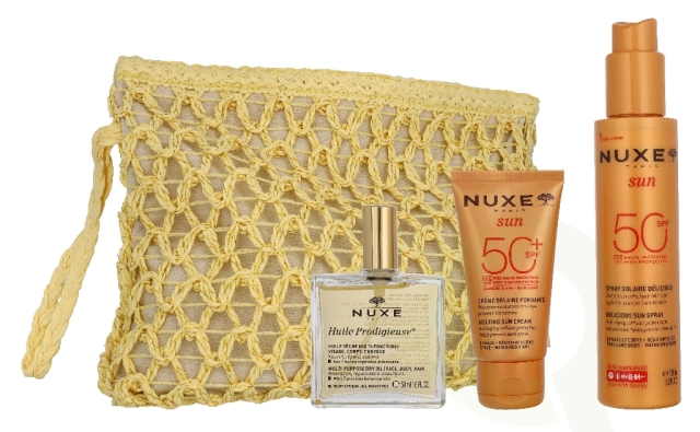 Nuxe Silky Summer Routine Set 250 ml Body Spray SPF50 150ml/Face Sunscreen Cream SPF50+ 50ml/Dry Care Oil 50ml
