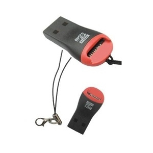 USB 2.0-kortleser for microSDHC (rød/svart) i gruppen Elektronikk / Lagringsmedia / Minnekortleser hos TP E-commerce Nordic AB (38-1023)