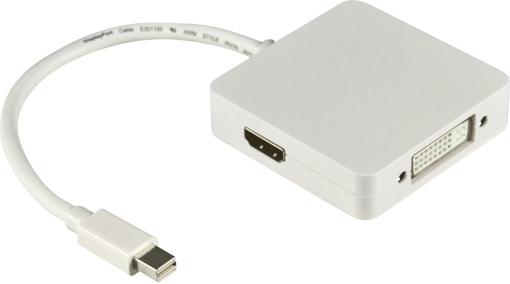 DELTACO Mini DisplayPort for DVI/HDMI/DisplayPort, Ultra HD i 30Hz i gruppen Elektronikk / Kabler og adaptere / HDMI / Adaptere hos TP E-commerce Nordic AB (38-11501)