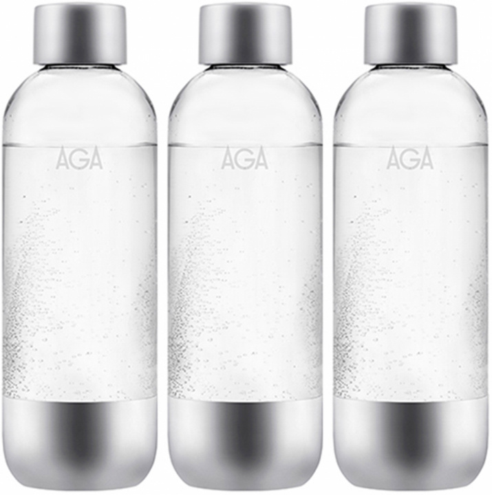 3-pack AGA AQVIA Stål 1L, PET-flaska i gruppen HJEM, HUS OG HAGE / Husholdningsapparater / Vann og juice / Kullsyremaskin / Tilbehør hos TP E-commerce Nordic AB (38-11697PKT)