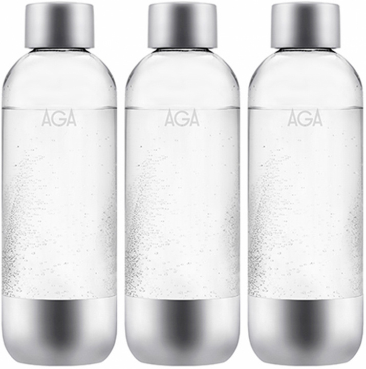 3-pk AGA AQVIA Steel 1L, PET-flaske i gruppen HJEM, HUS OG HAGE / Husholdningsapparater / Vann og juice / Kullsyremaskin / Tilbehør hos TP E-commerce Nordic AB (38-11697PKT)