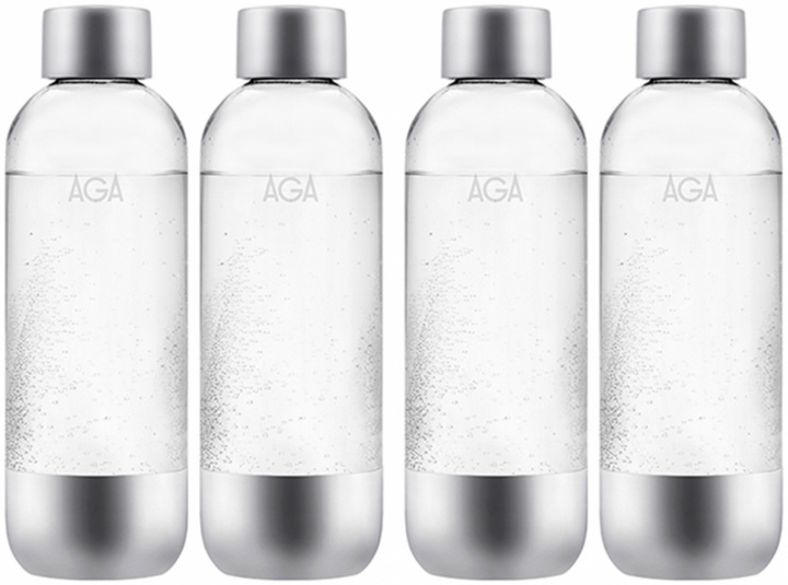 4-pack AGA AQVIA Stål 1L, PET-flaska i gruppen HJEM, HUS OG HAGE / Husholdningsapparater / Vann og juice / Kullsyremaskin / Tilbehør hos TP E-commerce Nordic AB (38-11697PKT2)