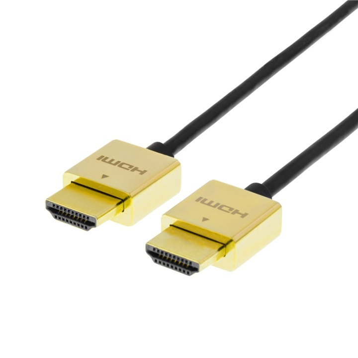 DELTACO PRIME tynn HDMI-kabel med gullbelagte zink-kontakter, 2m i gruppen Elektronikk / Kabler og adaptere / HDMI / Kabler hos TP E-commerce Nordic AB (38-11808)