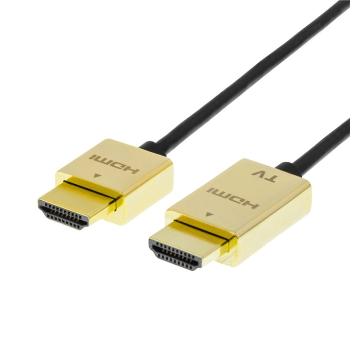 DELTACO PRIME tynn HDMI-kabel med gullbelagte zink-kontakter, 3m i gruppen Elektronikk / Kabler og adaptere / HDMI / Kabler hos TP E-commerce Nordic AB (38-11809)