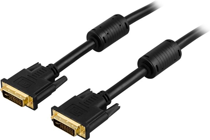 DELTACO DVI-kabel, ha - ha, 2 meter (DVI-625A) i gruppen Datautstyr / Kabler og adaptere / DVI / Kabler hos TP E-commerce Nordic AB (38-1244)
