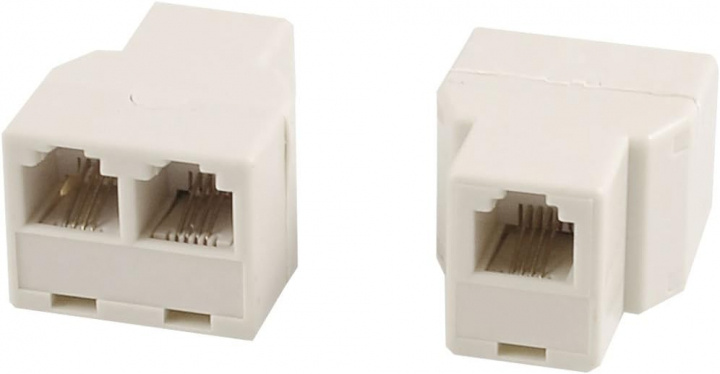 RJ11 Splitter 1-2 nettverkskontakter i gruppen Datautstyr / Kabler og adaptere / Nettverk / Adaptere og koblinger hos TP E-commerce Nordic AB (38-12591)