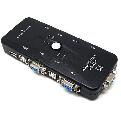 KVM-svitsj USB-VGA, kontrollerer opptil 4 datamaskiner i gruppen Datautstyr / Kabler og adaptere / HDMI/VGA/DVI-switcher hos TP E-commerce Nordic AB (38-12593)
