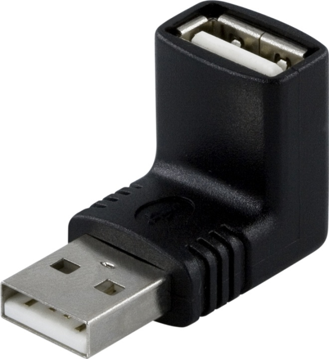 DELTACO adapter,USB A output-A input,vinklet i gruppen Datautstyr / Kabler og adaptere / USB / USB-A / Adaptere hos TP E-commerce Nordic AB (38-13448)