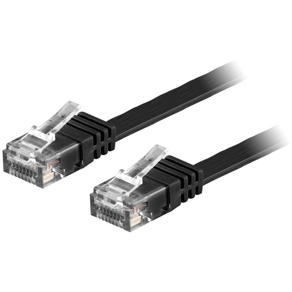 Flat U/UTP Cat6 patchkabel, flat, 2m, 250MHz, svart i gruppen Datautstyr / Kabler og adaptere / Nettverk / Cat6 hos TP E-commerce Nordic AB (38-14019)