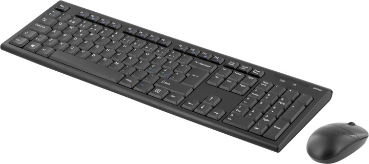 DELTACO trådlöst tangentbord och mus, USB, 10m, nordisk, svart i gruppen Datautstyr / Mus & Tastatur / Tastatur / Pakke hos TP E-commerce Nordic AB (38-14343)