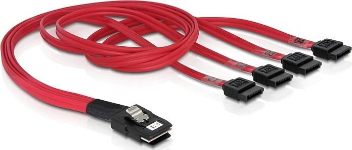 Flerbanet SAS-kabel SFF8087 til 4xSATA 7-pinners, 1 m (83074) i gruppen Datautstyr / Kabler og adaptere / Intern / Strømkabler og adaptere hos TP E-commerce Nordic AB (38-16240)