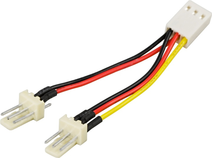 DELTACO adapterkabel for 3-pins vifter, Y-kabel 2-1 i gruppen Datautstyr / Kabler og adaptere / Intern / Strømkabler og adaptere hos TP E-commerce Nordic AB (38-16259)