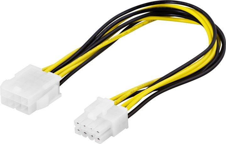 DELTACO forlengningskabel 8-pin EPS12V output-input, 25cm i gruppen Datautstyr / Kabler og adaptere / Intern / Strømkabler og adaptere hos TP E-commerce Nordic AB (38-16265)