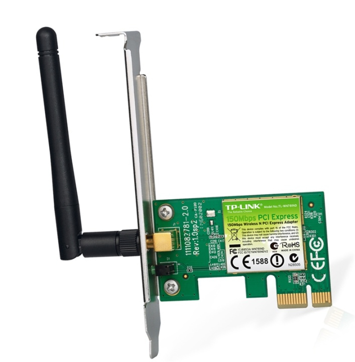 TP-LINKtrådløst nettverkskort, 150 Mbps (TL-WN781ND) i gruppen Datautstyr / Nettverk / Nettverkskort / PCI Express trådløse hos TP E-commerce Nordic AB (38-1632)