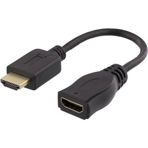 DELTACO HDMI 1.4 förlängningskabel, 10cm, svart (HDMI-104) i gruppen Elektronikk / Kabler og adaptere / HDMI / Kabler hos TP E-commerce Nordic AB (38-16441)