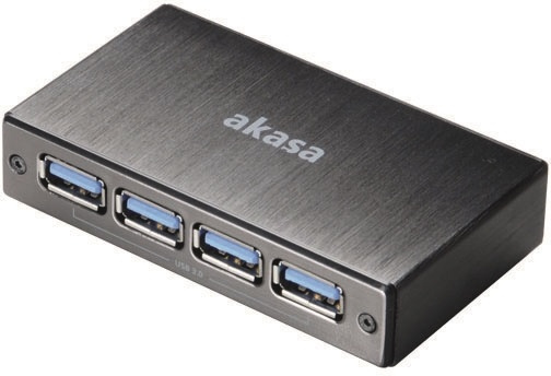 Akasa Connect 4SV, USB 3.0 hubb med fyra portar, borstad aluminum, sv i gruppen Datautstyr / Datamaskin Tilbehør / USB-Hubs hos TP E-commerce Nordic AB (38-16588)