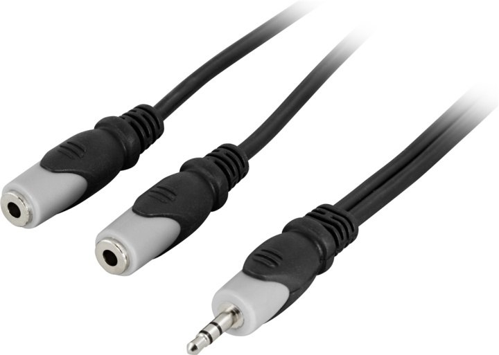 DELTACO Lydkabel, 1x3,5 mm ha - 2x3,5 mm ho, 0,5 m (MM-10A) i gruppen Elektronikk / Kabler og adaptere / Lyd analog / 3,5 mm hos TP E-commerce Nordic AB (38-16668)