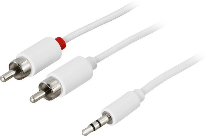 DELTACO lydkabel, 3,5mm output-2xRCA output 0,5m,hvit i gruppen Elektronikk / Kabler og adaptere / RCA / Kabler hos TP E-commerce Nordic AB (38-16690)