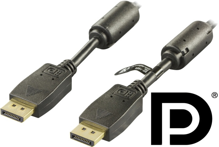 DELTACO PRME DisplayPort skjermkabel,20-pin output-output,1m,svart i gruppen Datautstyr / Kabler og adaptere / DisplayPort / Kabler hos TP E-commerce Nordic AB (38-16724)