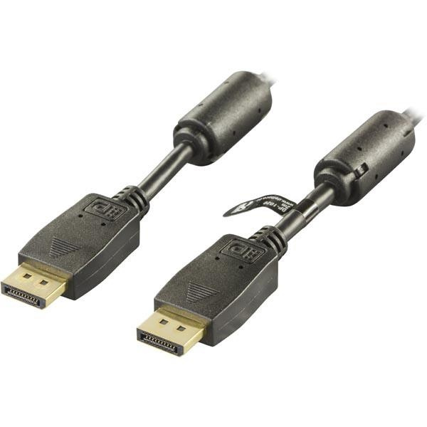 DELTACO DisplayPort skjermkabel,20-pin han-han, 5m,svart i gruppen Datautstyr / Kabler og adaptere / DisplayPort / Kabler hos TP E-commerce Nordic AB (38-16734)