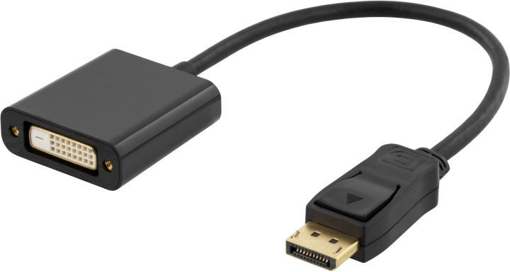 DELTACO DisplayPort til DVI-D enkeltlinkadapter, 0,17 m, ha - ho, sva i gruppen Datautstyr / Kabler og adaptere / DisplayPort / Adaptere hos TP E-commerce Nordic AB (38-16747)
