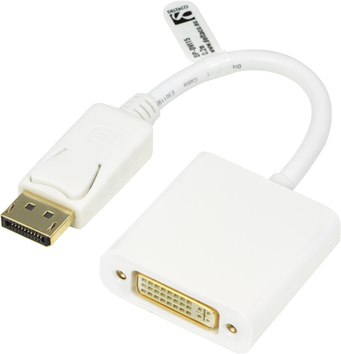 DELTACO DisplayPort til DVI-D singlelink adapter, Full HD i 60Hz i gruppen Datautstyr / Kabler og adaptere / DisplayPort / Adaptere hos TP E-commerce Nordic AB (38-16749)