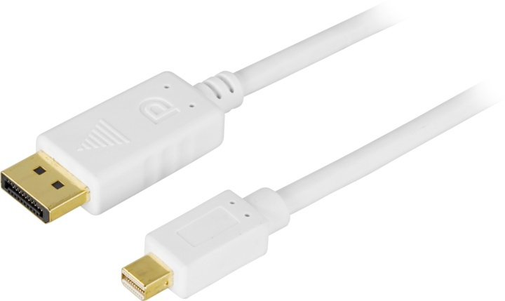 DELTACO DisplayPort till Mini DisplayPort kabel, 20-p ha - ha, 2m, vit i gruppen Datautstyr / Kabler og adaptere / DisplayPort / Kabler hos TP E-commerce Nordic AB (38-16777)