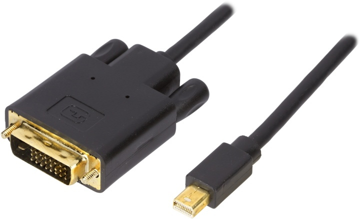 DELTACO mini DisplayPort til DVI-D-kabel, ha-ha, 1 m, svart (DP-DVI102) i gruppen Datautstyr / Kabler og adaptere / DisplayPort / Kabler hos TP E-commerce Nordic AB (38-16807)