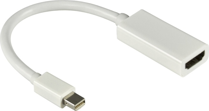 DELTACO mini DisplayPort til HDMI-adapter, 20-pinners ha - ho, 0,2 m, hvit i gruppen Elektronikk / Kabler og adaptere / HDMI / Adaptere hos TP E-commerce Nordic AB (38-16821)