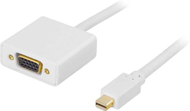 DELTACO mini DisplayPort till VGA(HD15) kabel, ha-ho, 1m, vit i gruppen Datautstyr / Kabler og adaptere / DisplayPort / Kabler hos TP E-commerce Nordic AB (38-16850)