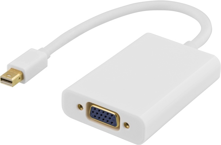DELTACO mini DisplayPort till VGA-adapter med ljud, 0,25m, vit (DP-VGA14) i gruppen Datautstyr / Kabler og adaptere / DisplayPort / Adaptere hos TP E-commerce Nordic AB (38-16854)