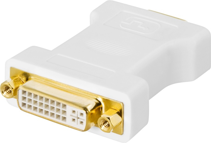 DELTACO DVI-adapter analog DVI - analog VGA, ho - ha, hvit (DVI-6A) i gruppen Datautstyr / Kabler og adaptere / DVI / Adaptere hos TP E-commerce Nordic AB (38-16869)