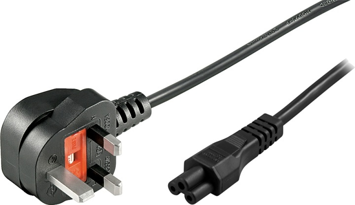 DELTACO apparatkabel, 3-pin för notebook, BS 1363 - rak C5, 3m i gruppen Datautstyr / Kabler og adaptere / elektriske kabler hos TP E-commerce Nordic AB (38-16942)
